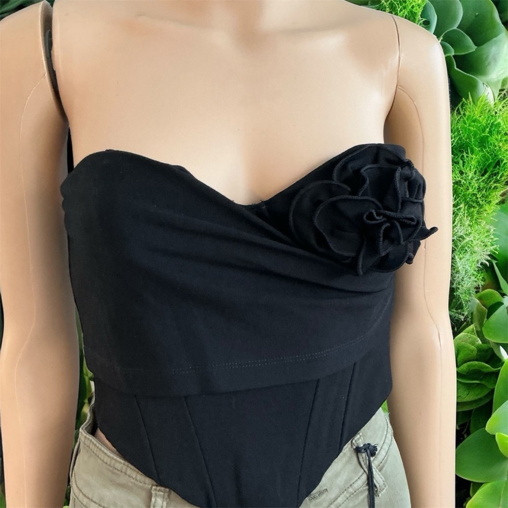 Camila Coelho Tiana Black Corset Top Size Small Party Cocktail Evening Attire